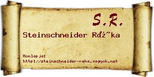 Steinschneider Réka névjegykártya